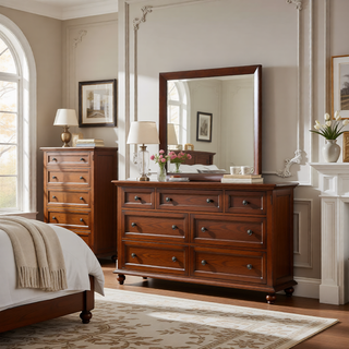 Sunvega Lucille Black Nightstand with Spacious Drawers and Chambered Fronts