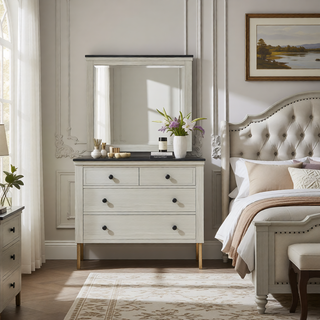 Sunvega Augusta Brown Nightstand with Dark Top Finish and Two Spacious Drawers