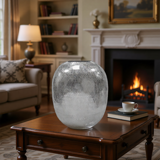 Sunvega Gold Aluminum Chisel Flower Vase with a Short Round Metallic Silhouette