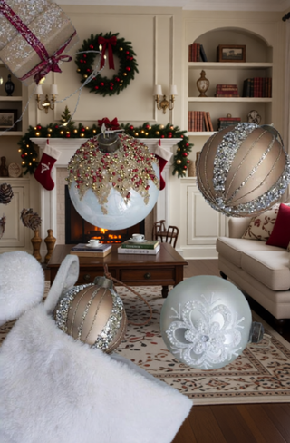 Sunvega Glass Glitter Painted Christmas Ball Ornaments Set of 12 for Holiday Decor