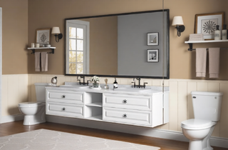 Sunvega Metal Framed Rectangle Bathroom Mirror with Anti-Rust Frame and Clear Reflection