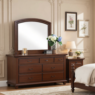 Sunvega Gray Modern Nightstand with Full Extension Drawers and Felt-Lined Top