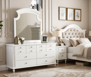 Sunvega Cappuccino Night Stand with Carved Trim and Nickle Hardware