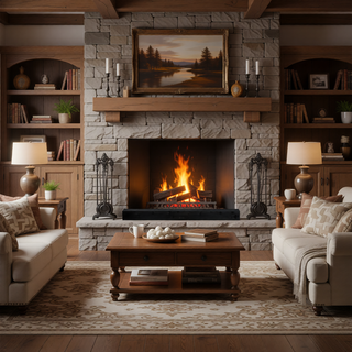 Sunvega Fir Wood Wall Mounted Fireplace Mantel Shelf with Flat Surface for Home Decor