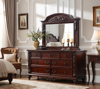Sunvega Cherry Wood Night Stand with Two Smooth Ball Bearing Drawers