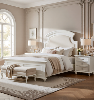 Sunvega Cappuccino Night Stand with Carved Trim and Nickle Hardware