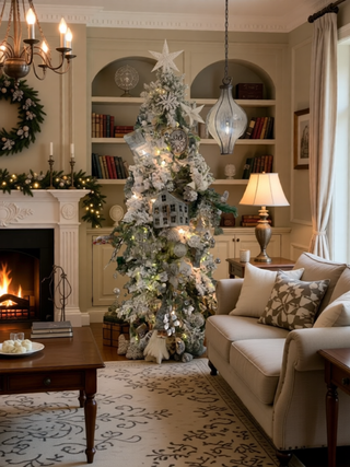 Sunvega Weathered Finish Iron Snowflake Hanging Ball Ornaments for Holiday Decor