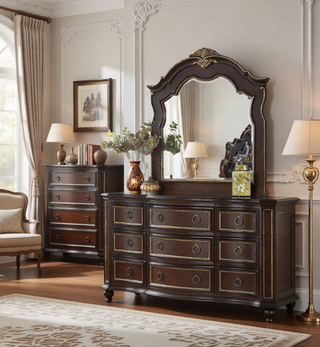 Sunvega Cherry Nightstand with Carved Bun Feet and Velvet Lined Drawer