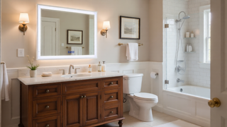 Sunvega Lacquer Frame Mirror with Integrated LED Lighting for Modern Decor