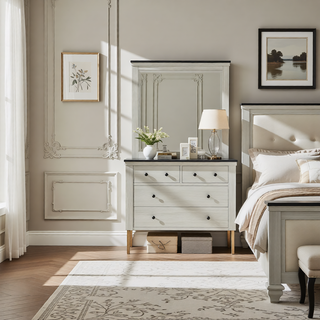Sunvega Augusta Brown Nightstand with Dark Top Finish and Two Spacious Drawers