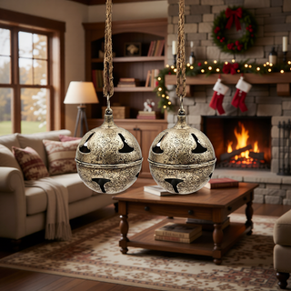 Sunvega Weathered Finish Iron Snowflake Hanging Ball Ornaments for Holiday Decor