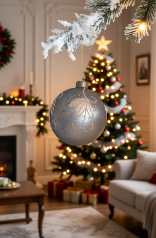 Sunvega Glass Glitter Painted Christmas Ball Ornaments Set of 12 for Holiday Decor