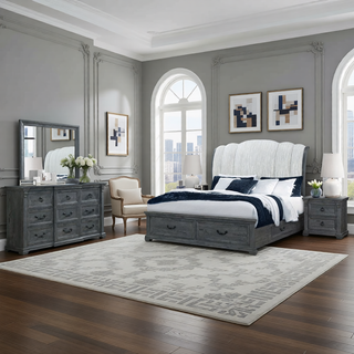 Sunvega Contemporary Dresser with Spacious Drawers and Geometric Design Legs
