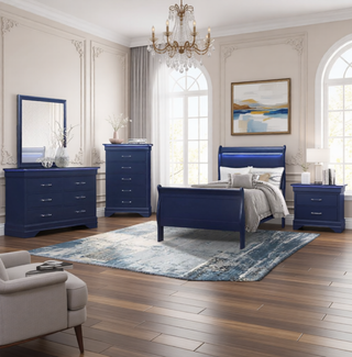 Sunvega Led Lighting 2 Drawer Nightstand with Spacious Drawers in Transitional Style
