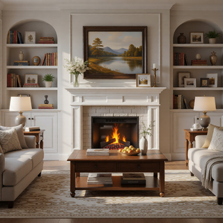 Sunvega Fir Wood Wall Mounted Fireplace Mantel Shelf with Flat Surface for Home Decor