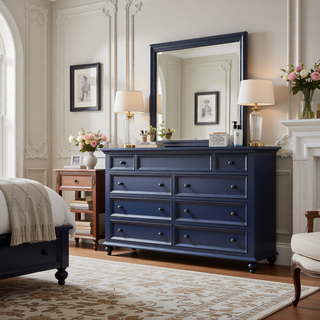 Sunvega Led Lighting 2 Drawer Nightstand with Spacious Drawers in Transitional Style