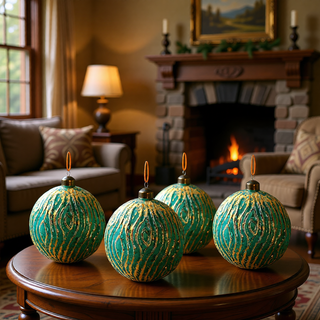 Sunvega Glass Glitter Painted Christmas Ball Ornaments Set of 12 for Holiday Decor