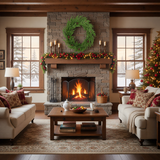 Sunvega Pencil Artificial Xmas Tree with Faux Snow Flocked Full Branch Tips Flame-retardant