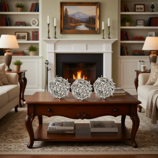 Sunvega Weathered Finish Iron Snowflake Hanging Ball Ornaments for Holiday Decor