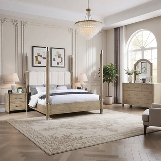Sunvega Sarai Brown Nightstand with Spacious Drawers and Acrylic Handles