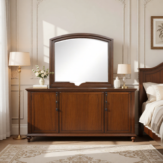 Sunvega Gray Modern Nightstand with Full Extension Drawers and Felt-Lined Top