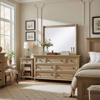 Sunvega Sarai Brown Nightstand with Spacious Drawers and Acrylic Handles