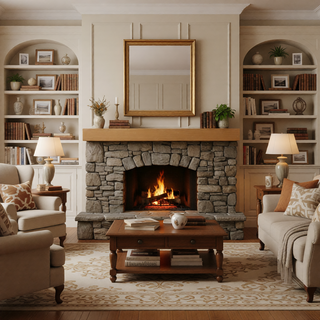 Sunvega Fir Wood Wall Mounted Fireplace Mantel Shelf with Flat Surface for Home Decor