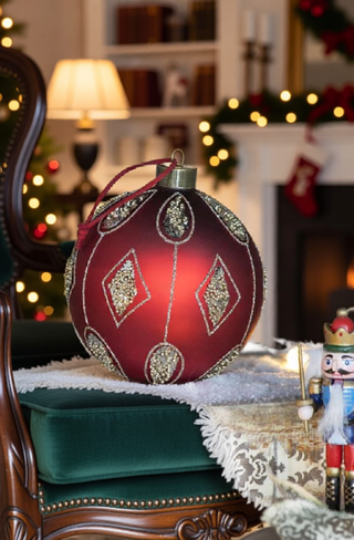 Sunvega Glass Glitter Painted Christmas Ball Ornaments Set of 12 for Holiday Decor
