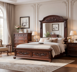 Sunvega Cherry Wood Night Stand with Two Smooth Ball Bearing Drawers