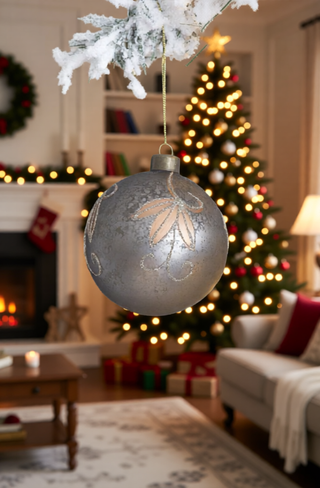 Sunvega Glass Glitter Painted Christmas Ball Ornaments Set of 12 for Holiday Decor