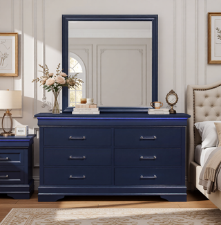 Sunvega Led Lighting 2 Drawer Nightstand with Spacious Drawers in Transitional Style