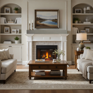 Sunvega Fir Wood Wall Mounted Fireplace Mantel Shelf with Flat Surface for Home Decor