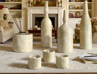 Sunvega Diamond Green Natural Marble Luxury Living Room Accessories 7 Pcs Set