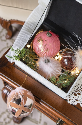 Sunvega Glass Glitter Painted Christmas Ball Ornaments Set of 12 for Holiday Decor