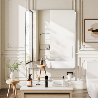 Sunvega Gold 30x36 Inches Large Rectangular Bathroom Wall Mirror Shatterproof