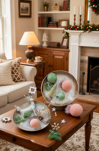 Sunvega Glass Glitter Painted Christmas Ball Ornaments Set of 12 for Holiday Decor