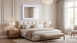 Sunvega Lacquer Frame Mirror with Integrated LED Lighting for Modern Decor