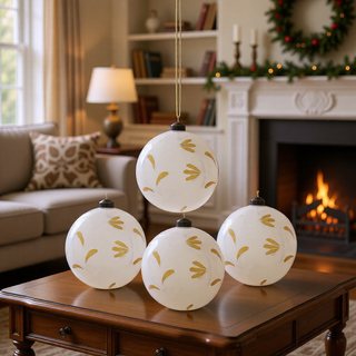 Sunvega Glass Glitter Painted Christmas Ball Ornaments Set of 12 for Holiday Decor