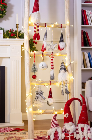 Sunvega Weathered Finish Iron Snowflake Hanging Ball Ornaments for Holiday Decor