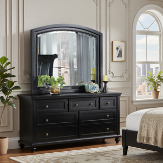 Sunvega Gray Modern Nightstand with Full Extension Drawers and Felt-Lined Top