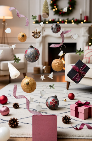 Sunvega Glass Glitter Painted Christmas Ball Ornaments Set of 12 for Holiday Decor