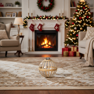 Sunvega Weathered Finish Iron Snowflake Hanging Ball Ornaments for Holiday Decor