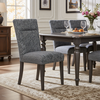 Sunvega Contemporary Faux Leather Dining Chairs with Solid Back 2PK Set