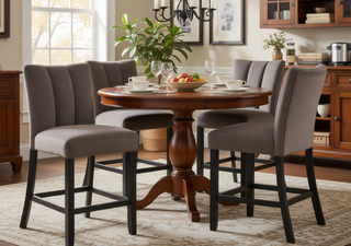 Sunvega Contemporary Modern Square Faux Marble Top Dining Table with Black Legs