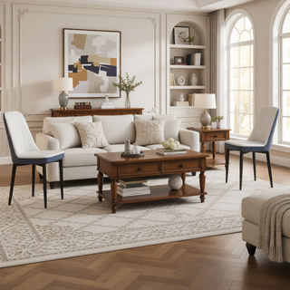 Sunvega Modern PU Leather Dining Chairs with Thick Soft Cushions and Black Metal Legs