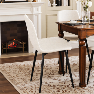 Sunvega 63-inch Modern Dining Table with Wooden Tabletop and Iron Legs for 6-8 People