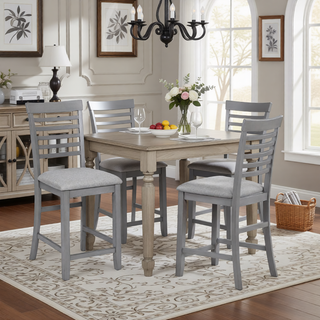 Sunvega Modern Wooden Counter Height Chairs Set of 4 with Padded Seat for Dining Room