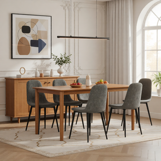Sunvega Modern Velvet Upholstered Dining Chairs Set of 4 with Black Metal Legs