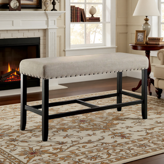 Sunvega Antique Black Bold Distressed Solid Wood Counter Height Bar Table
