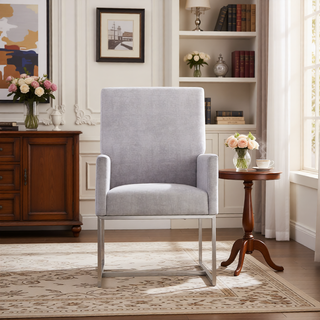 Sunvega Modern Open Industrial Design Velvet Upholstered Dining Chair for Living Room
